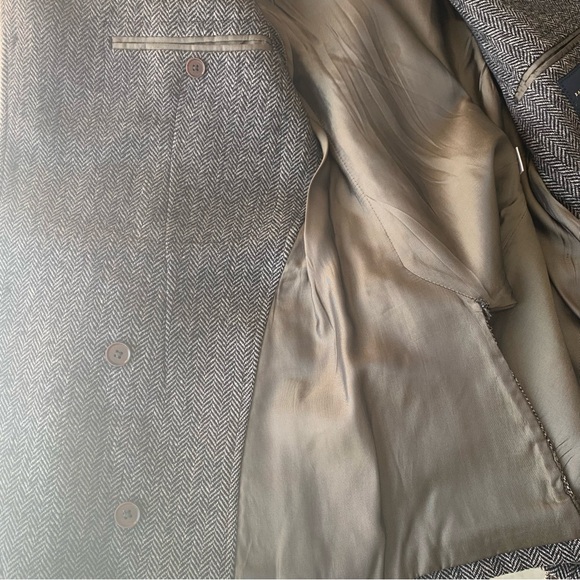 Banana Republic Blazer Wool Mens 40R Sports Jacket Gray Herringbone Tailored Fit - Picture 4 of 8
